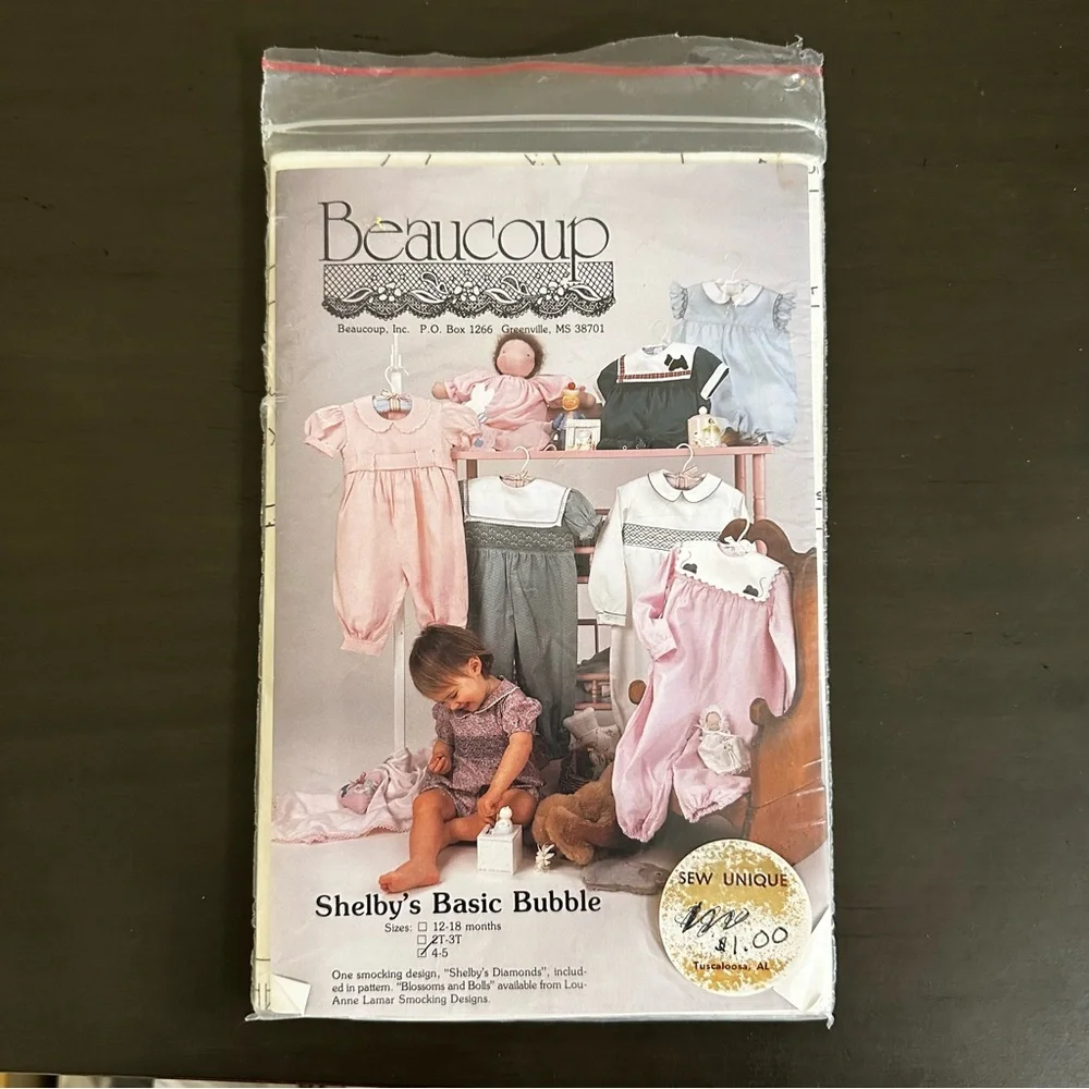 Vintage Sewing Pattern Beacoup Shelby’s Basic Bubble Jumper Toddler Size 4-5